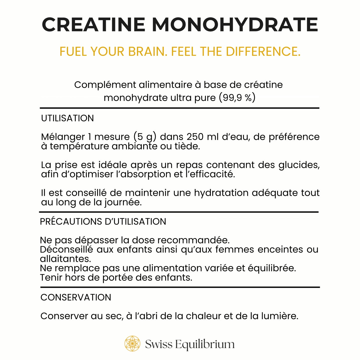 Diagram or image illustrating how to use Creatine: dosage instructions for loading phase and maintenance phase with water or juice.